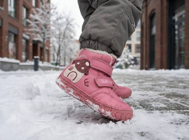Детски зимни barefoot ботуши D.D.Step с естествена вълна w029-62116b