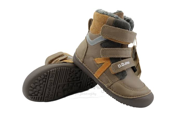 Детски зимни barefoot ботуши D.D.Step с естествена вълна w063-62643m